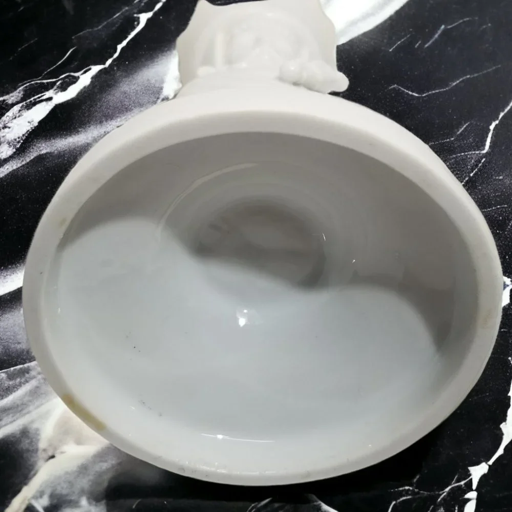 King & Queen Tappered Candle Holder Swiss Set Colum Sculpture White Porcelain - Picture 9 of 14